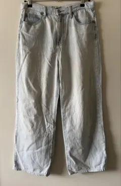 ユニクロ ライトブルーデニム ワイドレッグパンツ 26