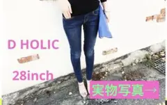 細見え‼︎ DHOLIC イエロータイトステッチ デニム パンツ　28inchのサムネイル