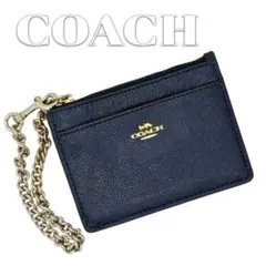 【美品】コーチ　COACH パスケース　カードケース　レザー　小銭入れ　チェーン