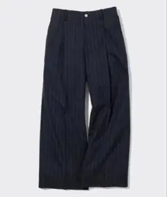 GU beautiful people タックワイドパンツネイビー M