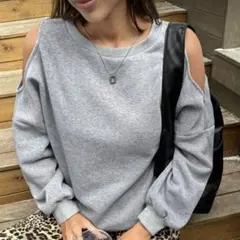 SHEIN ルーズオープンショルダー スウェット