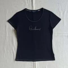 Burberry シルバーラメロゴ ピチTシャツ Y2K 平成ギャル