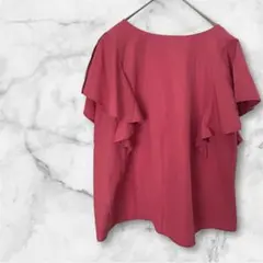 【ハッシュアッシュ】トップス フリル付き 半袖 ピンク Mサイズ