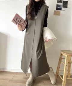 ロングワンピース 長袖 冬