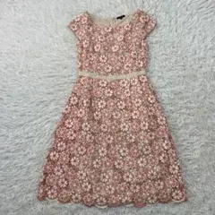 TOCCA トッカ 花柄 刺繍 ワンピース 膝下丈 フレア 0