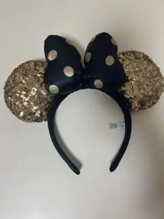 ディズニー カチューシャ 黒と金 ミッキー