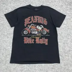 PEANUTS SNOOPY スヌーピー バイカー Tシャツ 黒 kt102のサムネイル