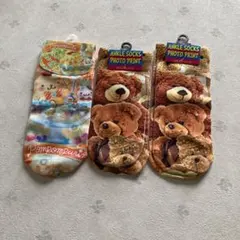 ポムポムプリン ソックス と熊のソックスの3足セット