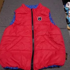 DOUBLE.B リバーシブル赤青色 ダウンベスト