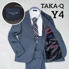 TAKA-Q タカキュー　メンズスーツ セットアップ　Y4 ブルーグレー　洗える