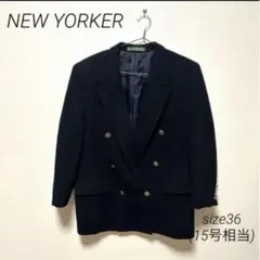 NEWYORKER ニューヨーカー】紺ブレザー ダブルブレスト 金ボタン M