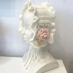 ハンドメイド　バラモチーフヘッドドレス　イヤーマフ　ロリータ　no.194