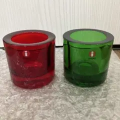 ●最終価格●イッタラ　キビ　キャンドルホルダー　グリーン　レッド