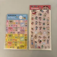 セリア　クレヨンしんちゃん　タイルシール　ぷっくりシール　2枚セット