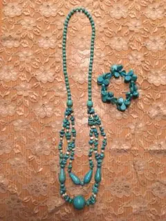SALE!ターコイズ風ネックレス&ブレスレット