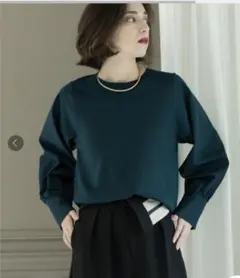 オーペクドットクリップ　異素材切り替えニット