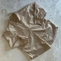 GU ジーユー　プルオーバーシャツ　ベージュ　七分袖　薄手　ルーズ　レディース