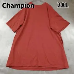 チャンピオン レッド 赤 Ｔシャツ 刺繍ロゴ クルーネック ２ＸＬ【9929】