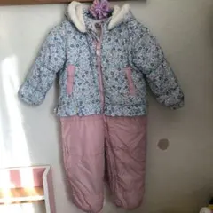 conoco 花柄フード付きスキーウェア110cm 防寒　ジャンプスーツ