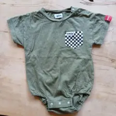 EDWIN ベビー ロンパース カーキ チェックポケットのサムネイル