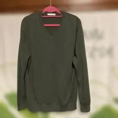 【新品未使用】ZARA メンズ Vネックニット Lサイズ カーキ
