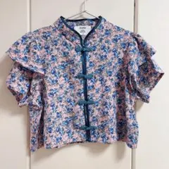 jouetie 花柄 チャイナシャツ 半袖