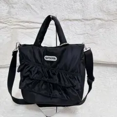 美品 WEB限定 VIS別注 OUTDOOR フリル2WAYトートバッグ 黒のサムネイル
