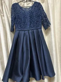 ネイビー レース ワンピース ドレス サイズ38 フォーマル 結婚式 二次会
