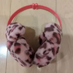 【公式】ディズニー　イヤーマフ　ピンク　ヒョウ柄