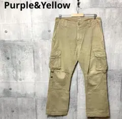 Purple&Yellow パープル&イエロー メンズ カーゴパンツ Lのサムネイル
