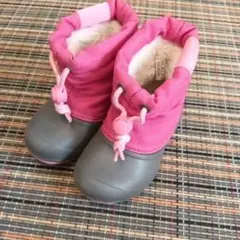 子ども用スノーブーツ ピンク/グレー14.0センチ