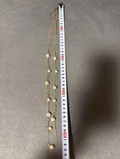 パール調 3連 ロングネックレス ゴールドカラーのサムネイル