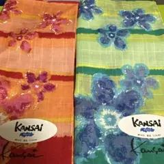 KANSai 花柄 ハンカチ 2枚セット　 新品・未使用のサムネイル
