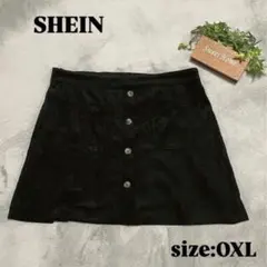 【SHEIN】シーイン（OXL）コーデュロイ ミニスカート 黒