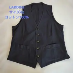 LARDINIネイビー ボタン付き コットンベスト 　ピンなし　42　春夏　XSのサムネイル