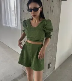 Ameri BUMPY PUFF SHOULDER SWIMWEAR　サイズSのサムネイル