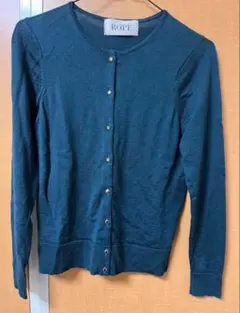 ウール100% ロペROPE カーディガンビジューボタン