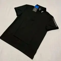 新品　J.LINDEBERG　ゴルフ　半袖ポロシャツ　ブラック　Ｌ　メンズ