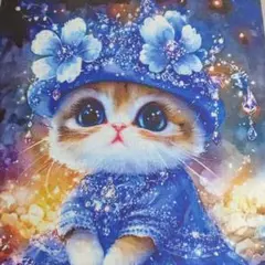 ①未使用　可愛い猫ちゃんパネル生地3枚です。
