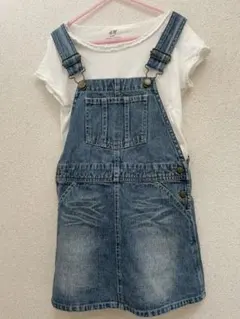 デニム ジャンパースカート&白T