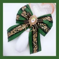 キンブレリボン ペンライトリボン シック柄 深緑 ★ハンドメイド