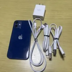 iPhone 12 mini 本体 ブルー 128GB 充電ケーブル3個付き