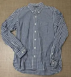 無印良品ギンガムチェック長袖シャツ　ブルーMサイズ