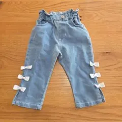 (Haruさん専用)　スラップスリップ　水色コーデュロイリボンパンツ(90cm)