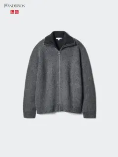 【未使用】ユニクロ　JWA スフレヤーンリブフルジップセーター　グレー　Lサイズ