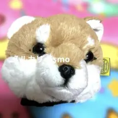 サンレモン　もふもふ かおパスポーチ 柴犬 ベージュ パスケース　ぬいぐるみ