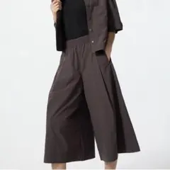 新品　ユニクロUNIQLO ナイロンキュロット(ダークブラウン)L