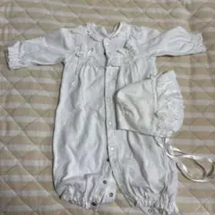 ロンパース　ボンネット 退院着　セレモニードレス　お食い初め　70