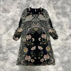 タグ付☆未使用品】VIVIENNE TAM ワンピース メッシュ 刺繍 黒 0