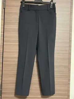 PLST リネンブレンドスティックパンツ　XS カラー050 ブラック　ネイビー